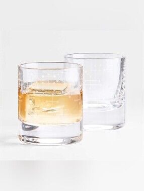 Crate & Barrel Eames Dots Double Old-Fashioned Glass, Set of 2, New in Box